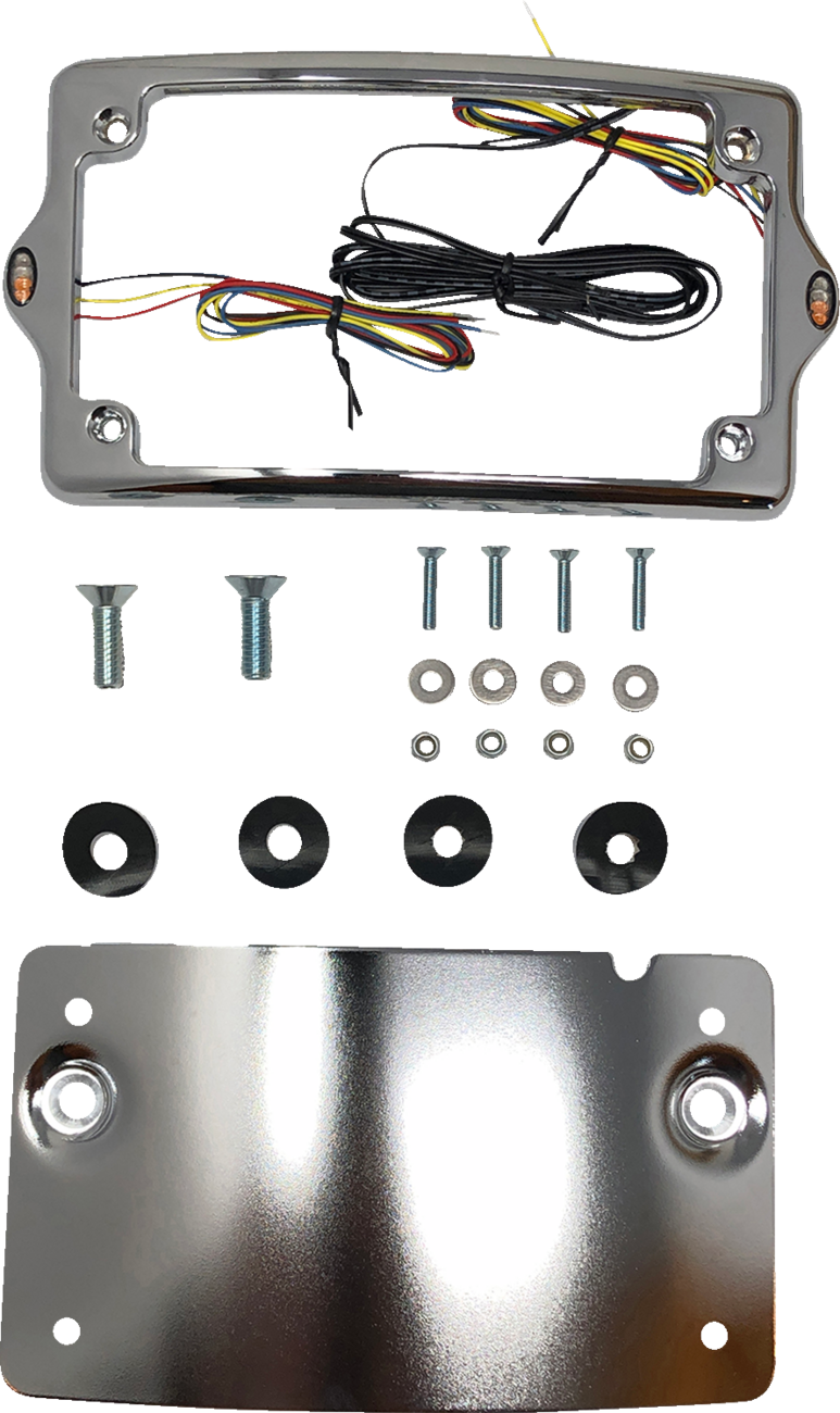 Kodlin Elypse Chrome Curved LED License Plate Kit 2013-2024 Harley Touring FLTR