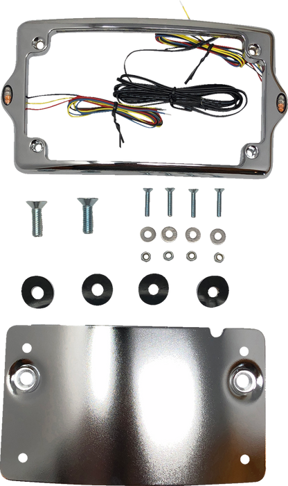 Kodlin Elypse Chrome Curved LED License Plate Kit 2013-2024 Harley Touring FLTR