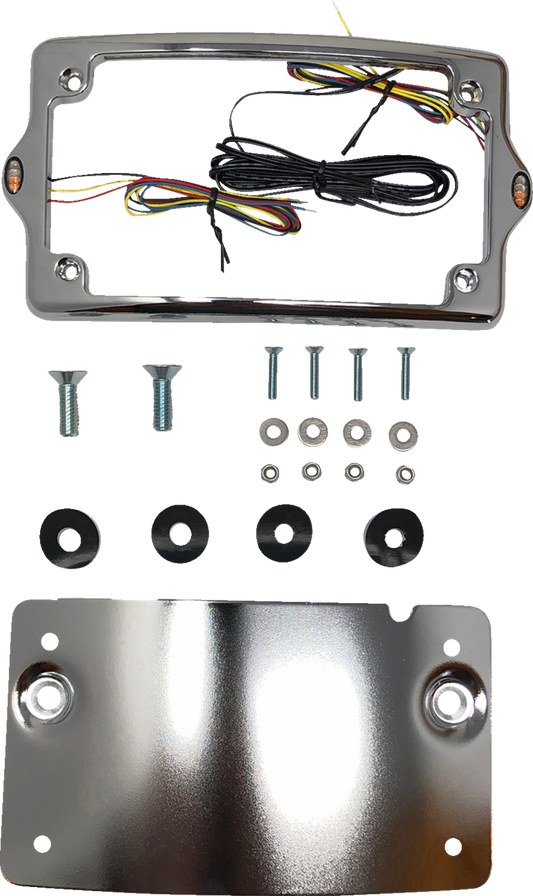 Kodlin Elypse Chrome Curved LED License Plate Kit 2013-2024 Harley Touring FLTR