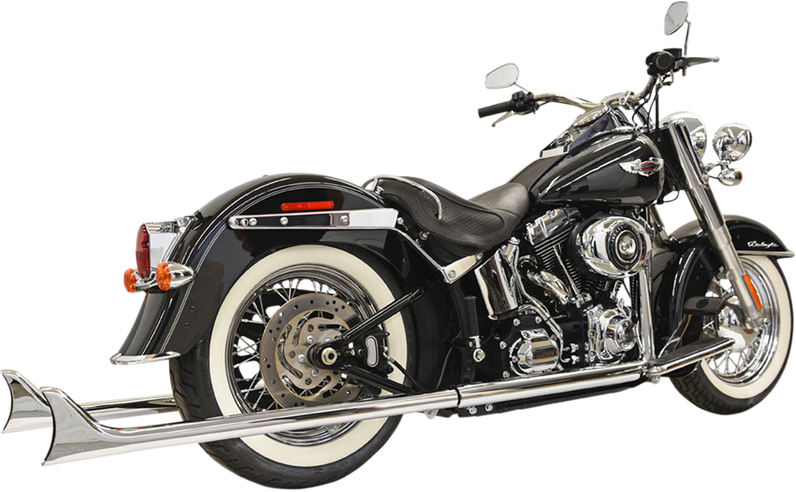 Bassani True Dual 39" Fishtail Exhaust for 1989-2017 Harley Softail FLXTFB FXSB