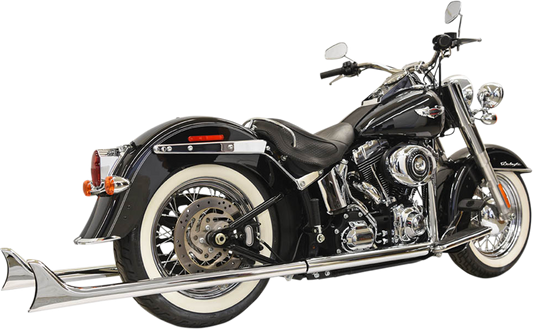 Bassani True Dual 39" Fishtail Exhaust for 1989-2017 Harley Softail FLXTFB FXSB