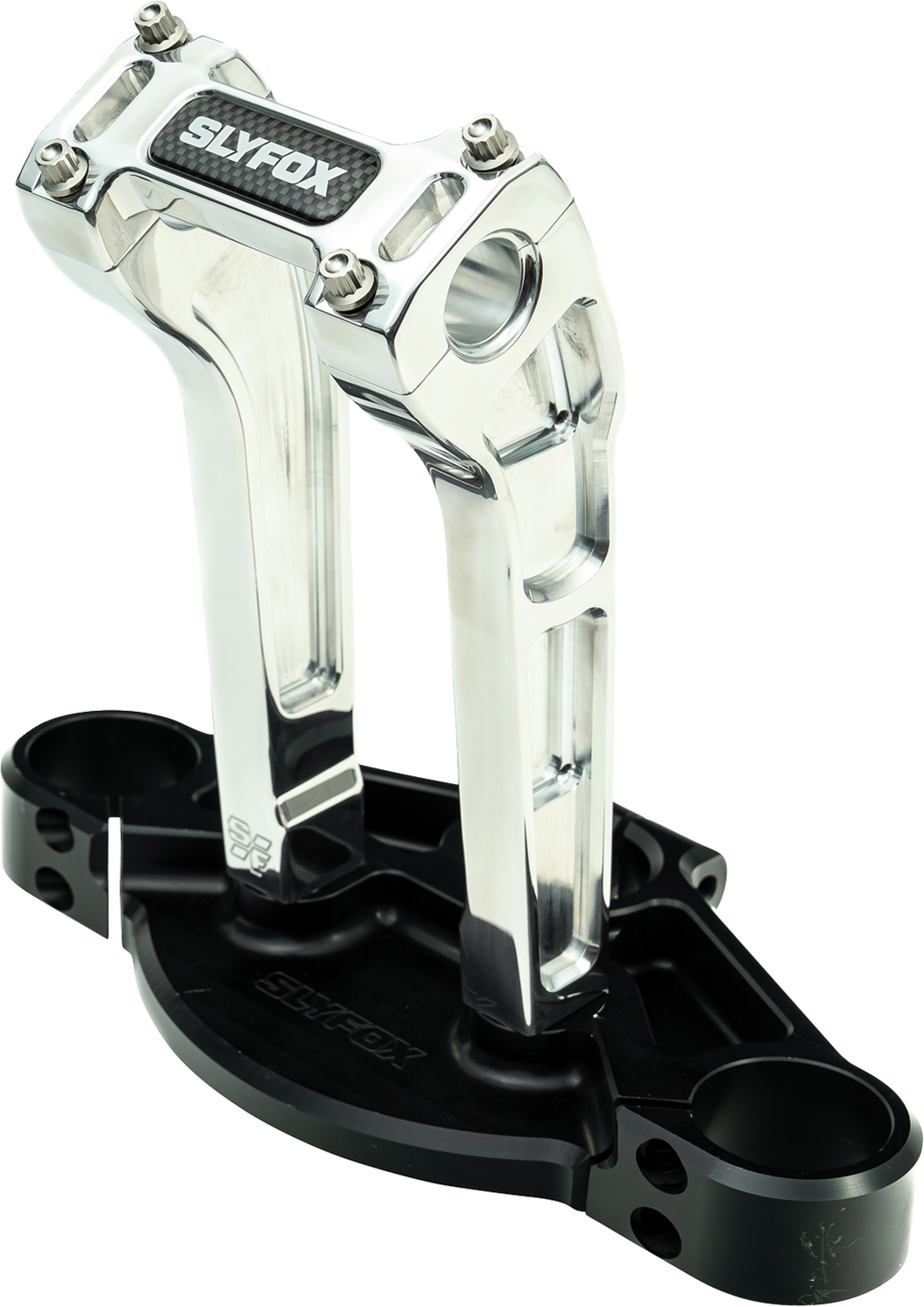 Slyfox 8" Raw 1-1/8" Clamping Pullback Handlebar Riser Kit for Harley Davidson