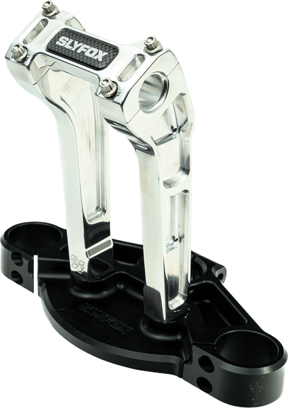Slyfox 8" Raw 1-1/8" Clamping Pullback Handlebar Riser Kit for Harley Davidson