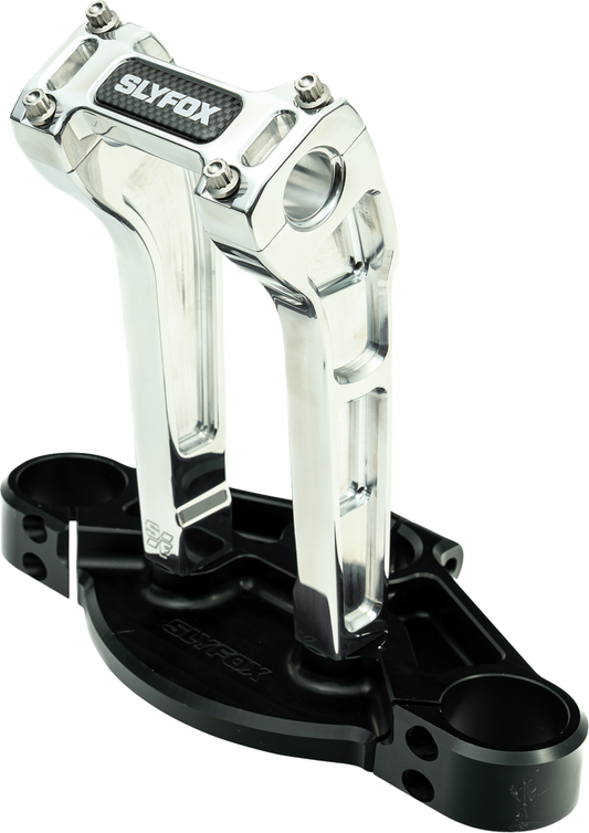 Slyfox 8" Raw 1-1/8" Clamping Pullback Handlebar Riser Kit for Harley Davidson