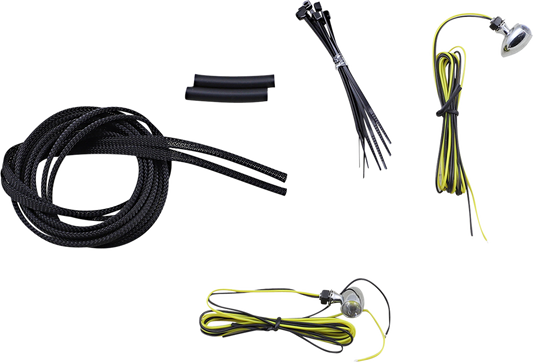 Custom Dynamics Chrome Amber Micro Bullet LED Front Turn Signals for Harley