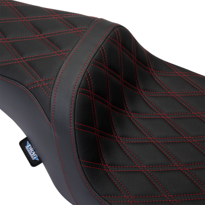 Drag Specialties Predator Red Diamond Seat fits 2008-2024 Harley Touring FLHX