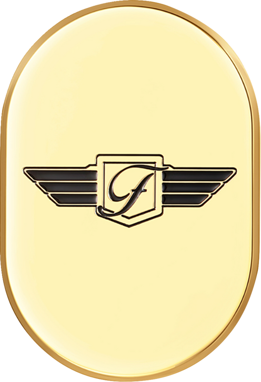 Figurati Logo Left Side Antenna Hole Gold Insert 2009-2023 Harley Touring FLHX