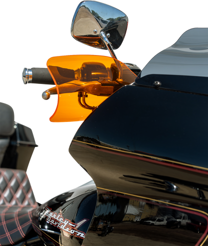 Klock Werks Flare Orange Ice Hand Guards for 2002-2025 Harley Hydraulic Clutch