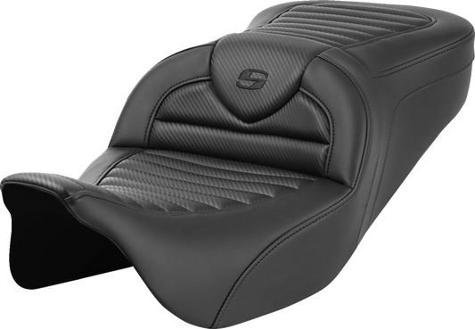 Saddlemen Roadsofa Carbon Tuck n Roll Gel Seat for 2008-2025 Harley Touring FLHX