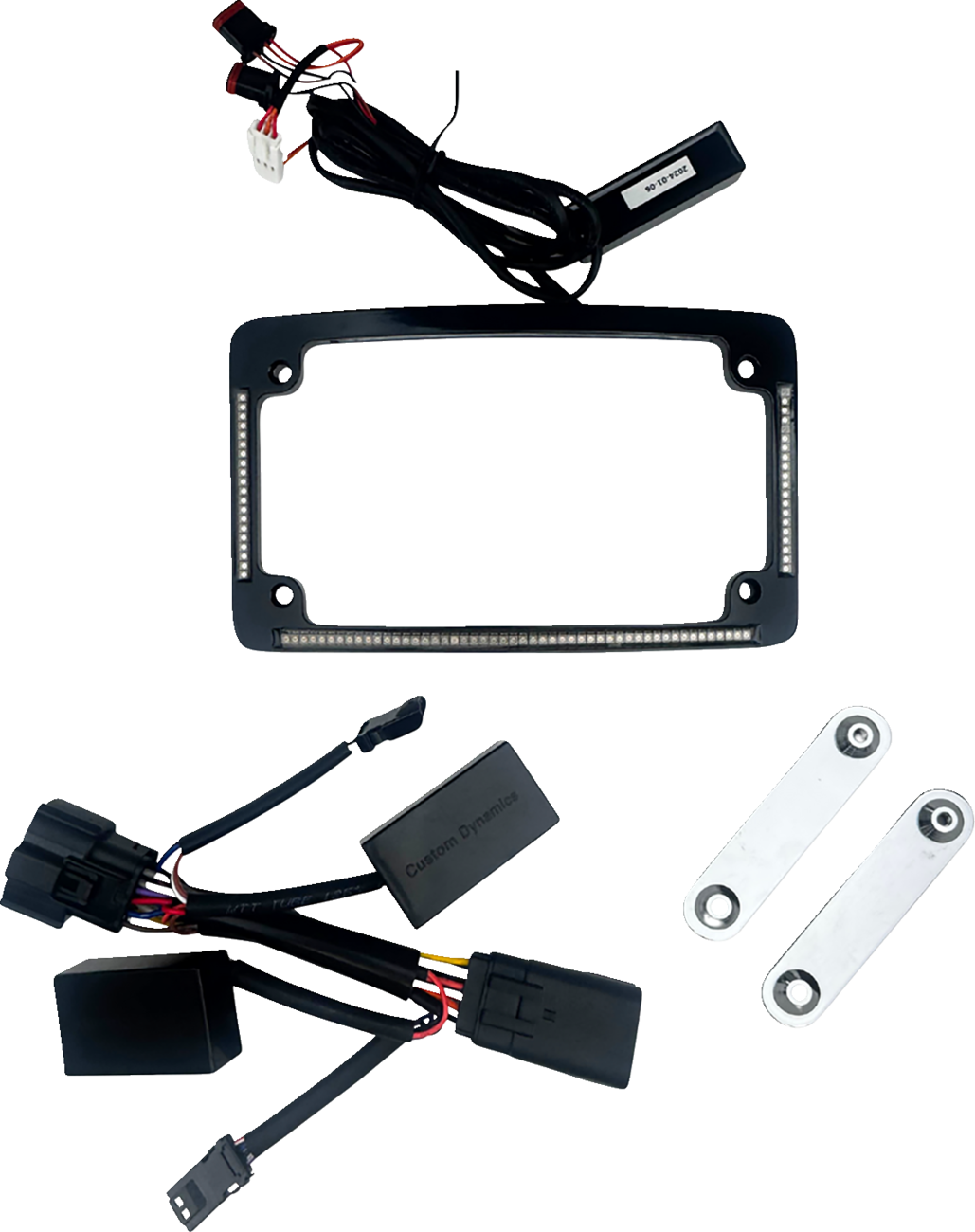 Custom Dynamics LED Black License Plate Frame fits 2023-2025 Harley Touring