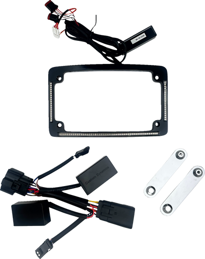 Custom Dynamics LED Black License Plate Frame fits 2023-2025 Harley Touring