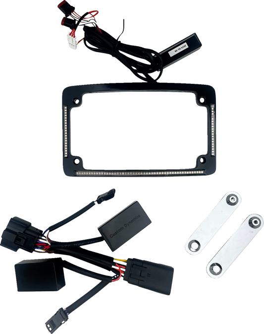 Custom Dynamics LED Black License Plate Frame fits 2023-2025 Harley Touring
