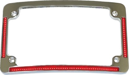 Custom Dynamics 4x7 Curved LED Motorcycle License Plate Frame for Harley Models