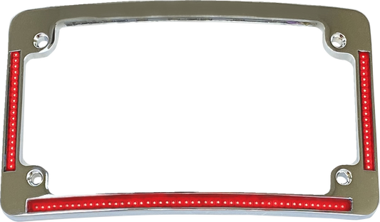 Custom Dynamics 4x7 Curved LED Motorcycle License Plate Frame for Harley Models