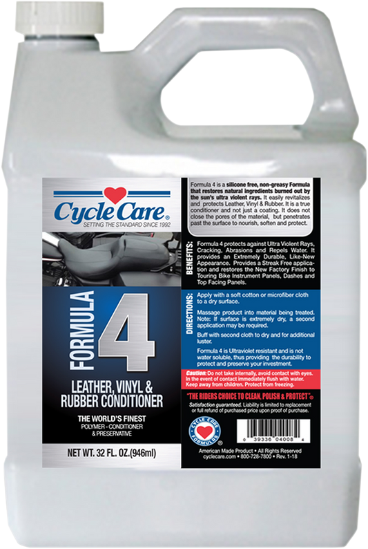 Cycle Care 32oz Formula 4 Motorcycle Leather Vinyl & Rubber Conditioner Bottle