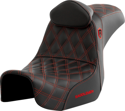 Saddlemen SDC Pro Series Red Lattice Seat & Backrest fits 2006-2017 Harley Dyna