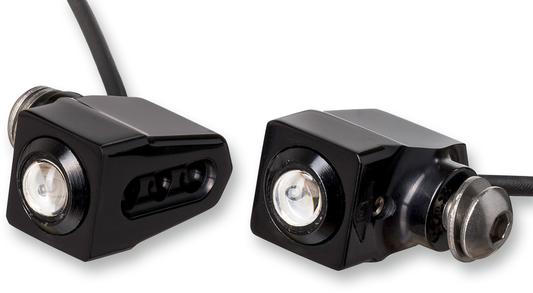 Joker Machine Rat Eye Black Single Amber LED Pair Motorcycle Turn Signals Harley