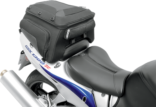 Saddlemen Black Wide Tunnel Motorcycle Biker Tail Bag for Harley Indian