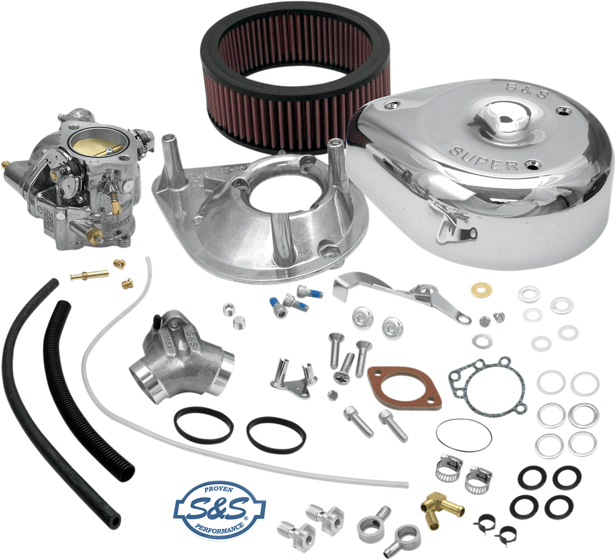 S&S Super E Shorty Chrome Carburetor Kit 1991-2003 Harley Sportster XLH XLC XLR