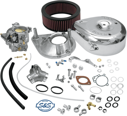 S&S Super E Shorty Chrome Carburetor Kit 1991-2003 Harley Sportster XLH XLC XLR