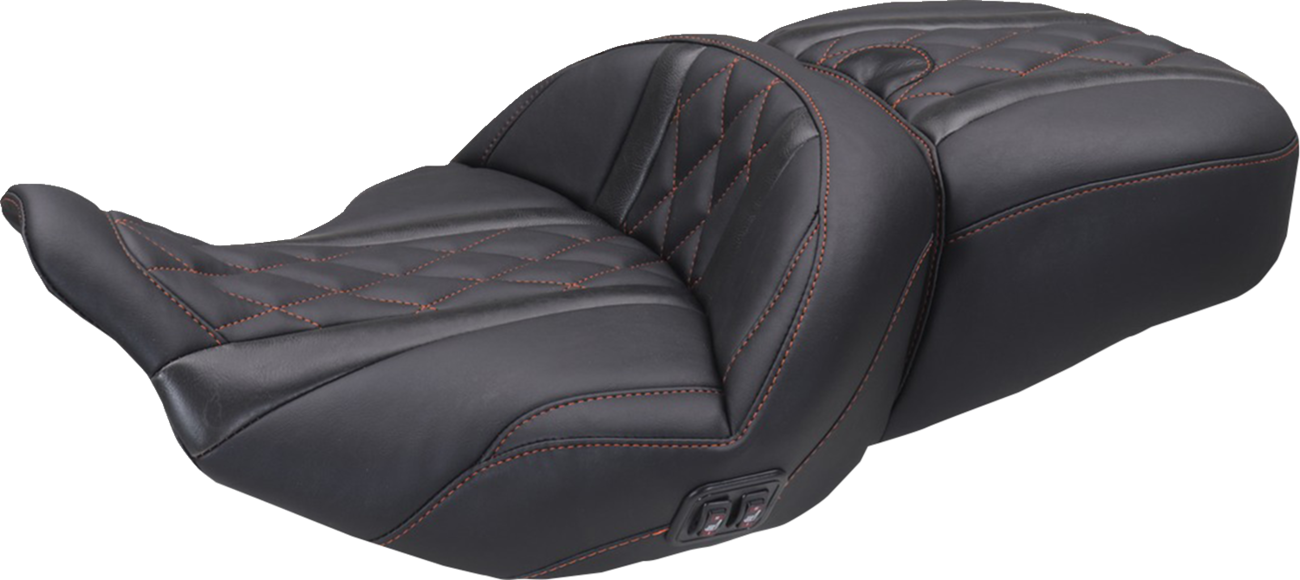 Mustang Super Tour Red Diamond Heated Seat for 2023-26 Harley Road Street Glide