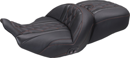 Mustang Super Tour Red Diamond Heated Seat for 2023-26 Harley Road Street Glide