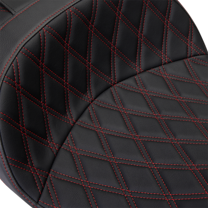 Drag Specialties Freedom Red Diamond Seat fits 2009-2024 Harley Touring  FLHX