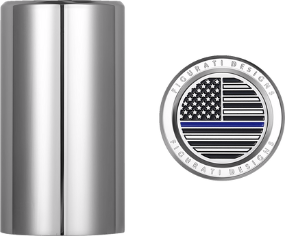 Figurati Designs Blue Line Flag Long Magnetic Docking Hardware Covers for Harley