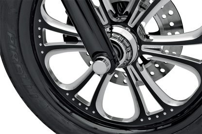 Drag Specialties Chrome 1" Front Axle Caps 2004-2020 Harley Touring FLHX FLHR