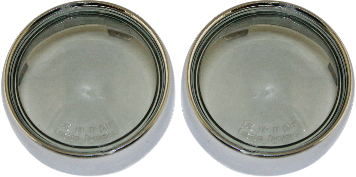 Custom Dynamics Chrome Smoke Lens Bullet Turn Signal Bezels 2000-2021 Harley
