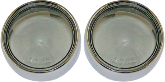 Custom Dynamics Chrome Smoke Lens Bullet Turn Signal Bezels 2000-2021 Harley