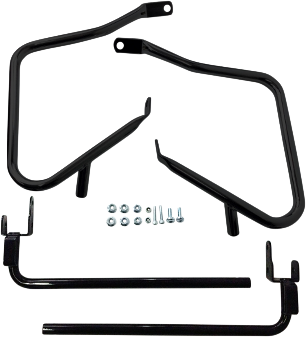 Drag Specialties Black Saddlebag Guards & Support Kit 2014-2023 Harley Touring