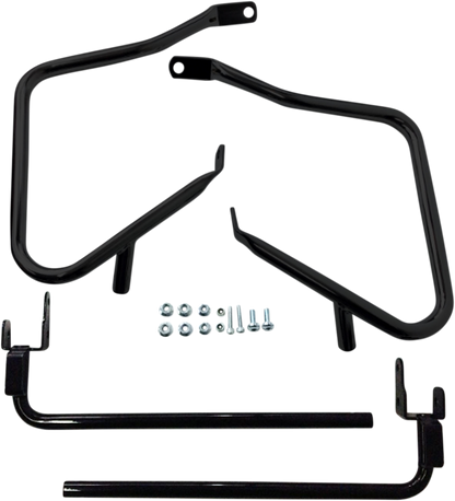 Drag Specialties Black Saddlebag Guards & Support Kit 2014-2023 Harley Touring