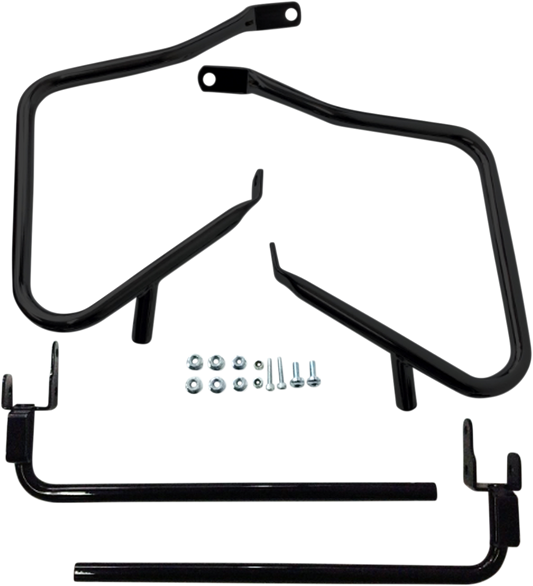 Drag Specialties Black Saddlebag Guards & Support Kit 2014-2023 Harley Touring