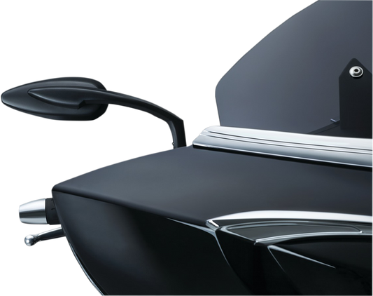 Kuryakyn 1708 Satin Black Teardrop Screw in Handlebar Side View Mirror Set