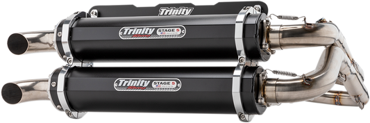 Trinity Racing Black 2-2 Stage 5 UTV Exhaust 2018-2022 Polaris RZR RS1 1000 4x4