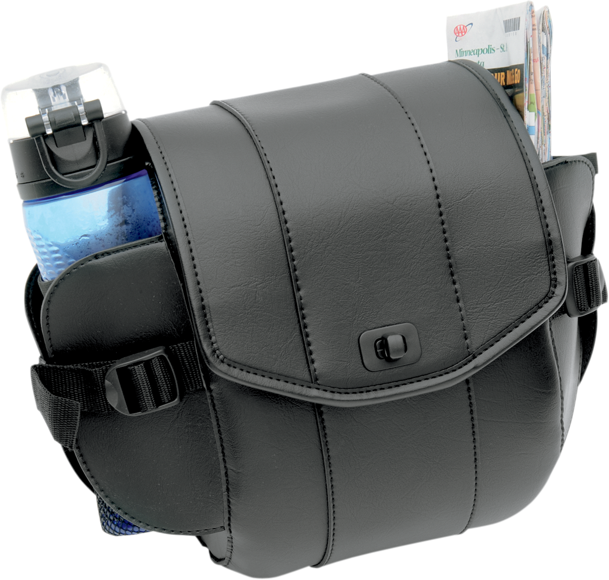 Saddlemen Cruis'n Deluxe Black Sissy Bar Storage Bag Pouch for Harley Davidson