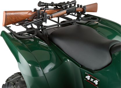 Moose Black Aluminum Rubber ATV Double Axis Rear Cargo Rail Gun Rack