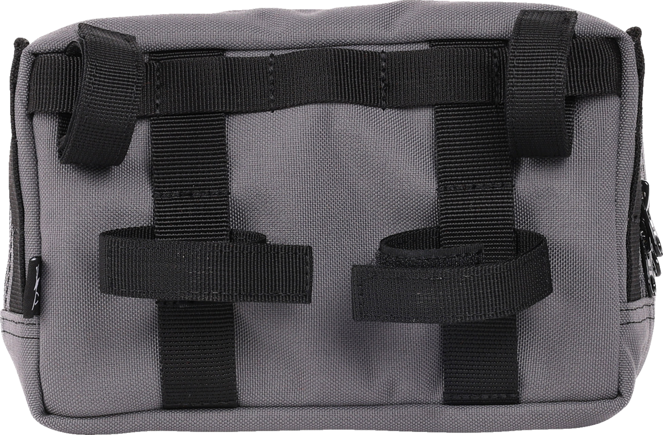 Thrashin Supply Gray Motorcycle Handlebar Storage Bag Plus for Harley THB-0018