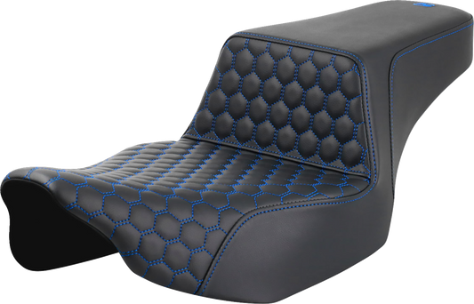 Saddlemen Step Up Blue Honeycomb Extended Gel Seat fits 2023-2025 Harley Touring