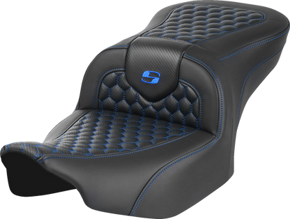 Saddlemen Roadsofa Blue Honeycomb Stitch Gel Seat for 2023-2026 Harley Touring