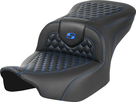 Saddlemen Roadsofa Blue Honeycomb Stitch Gel Seat for 2023-2025 Harley Touring