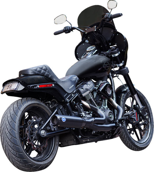 S&S Qualifier Black 2-1 Race Only Exhaust System for 2018-2025 Harley Softail