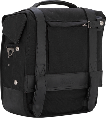 Burly Brand Voyager Cordura Black Leather Universal Motorcycle Saddlebag