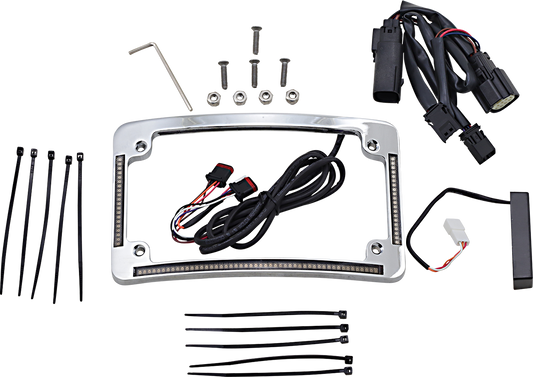Custom Dynamics Chrome LED Radius License Plate Frame 2010-13 Harley FLTRX FLHX