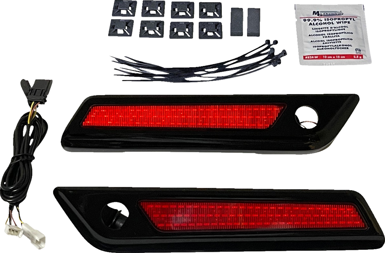 Custom Dynamics LED Black Saddlebag Latch Lights for 2014-24 Harley Touring FLHR