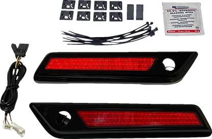 Custom Dynamics LED Black Saddlebag Latch Lights for 2014-24 Harley Touring FLHR