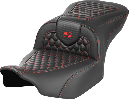 Saddlemen Roadsofa Red Honeycomb Stitch Gel Seat for 2023-2025 Harley Touring