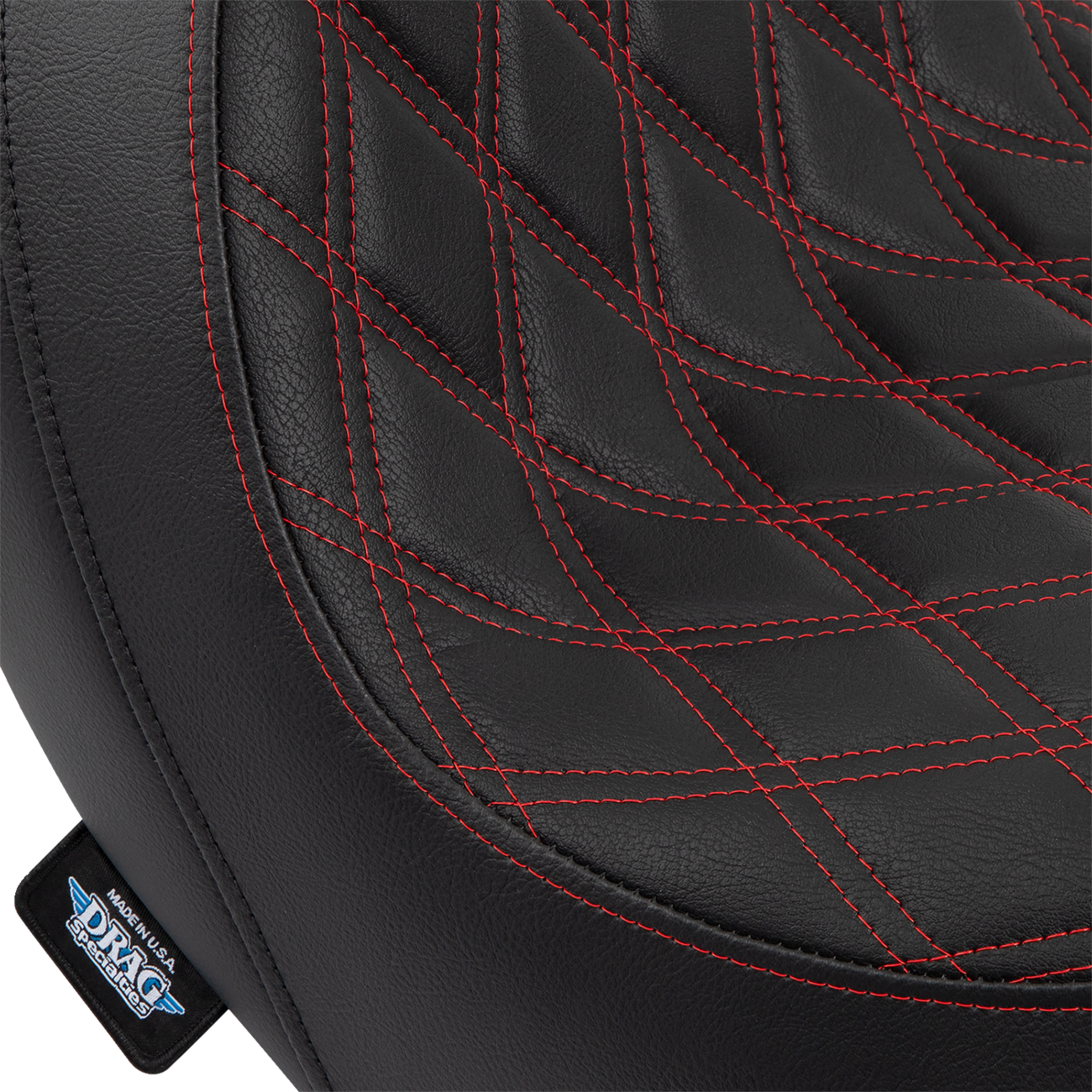 Drag Specialties Predator Red Diamond Seat 2018-2025 Harley Softail Low Rider