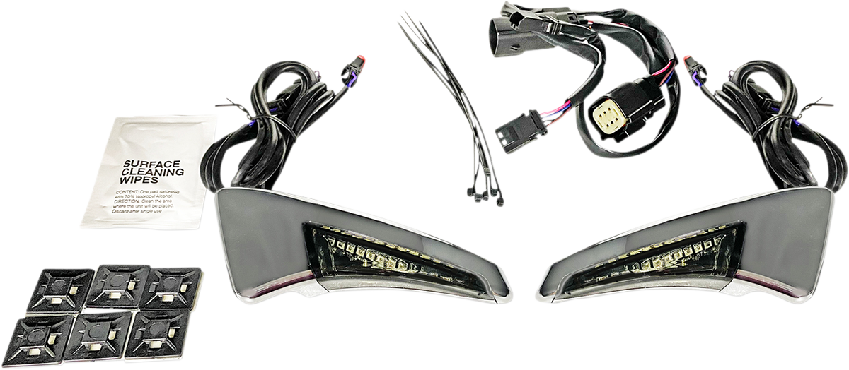 Custom Dynamics Chrome LED Tour Pak Backrest Lights 14-15 Harley Touring CVO